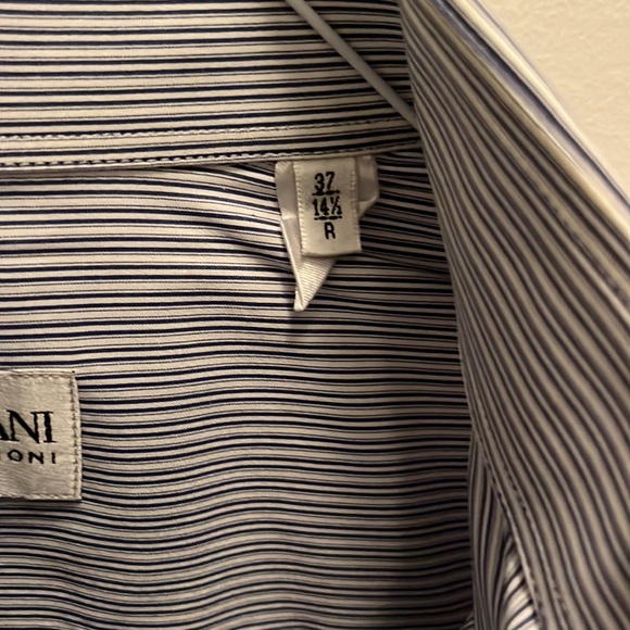 Armani Collezioni Striped Formal Dress Shirt Size 14.5 - Picture 2 of 3